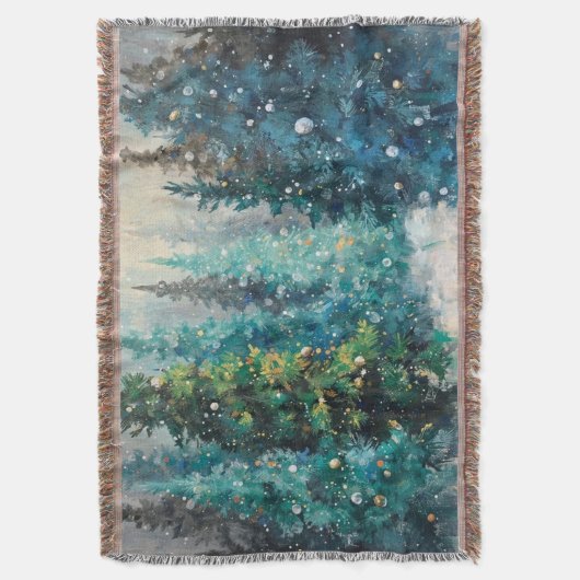 Green Christmas Trees Winter Forest Deken (Voorkant Verticaal)