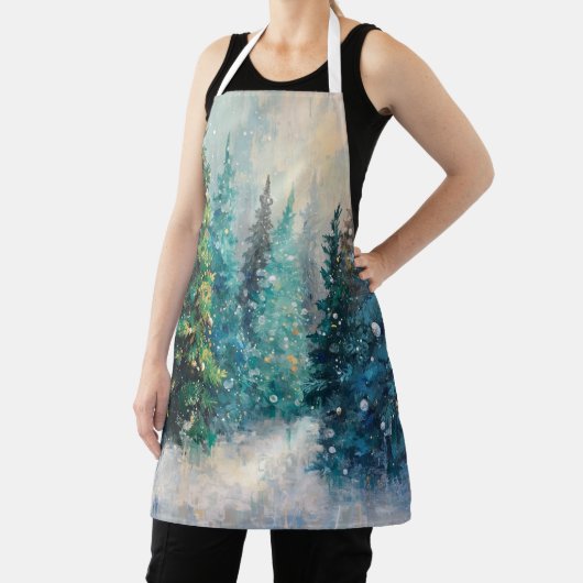 Green Christmas Trees Winter Forest Schort (Insitu)