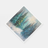 Green Christmas Trees Winter Forest Servet (Hoek)