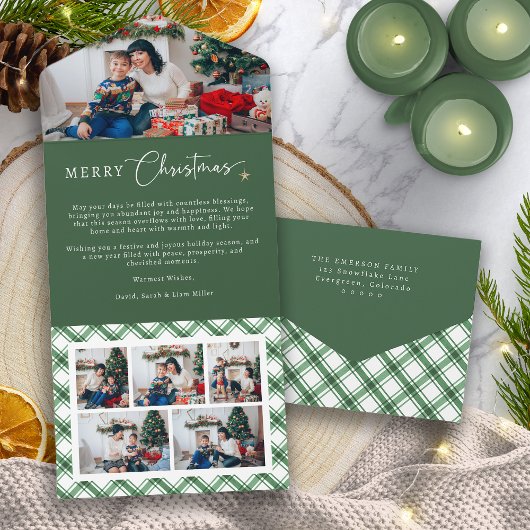 Green Christmas Trifold Kaart