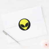 GREEN CHROME ALIEN HEAD RONDE STICKER (Envelop)