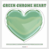 Green Chrome Heart Sticker (Vel)
