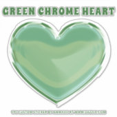 Green Chrome Heart Sticker (Voorkant)