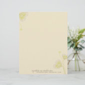 Green Chrysanthemum Flowers Elegant Chic Floral Gepersonaliseerd Briefhoofd (Staand voorkant)