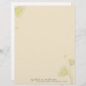 Green Chrysanthemum Flowers Elegant Chic Floral Gepersonaliseerd Briefhoofd (Voorkant / Achterkant)