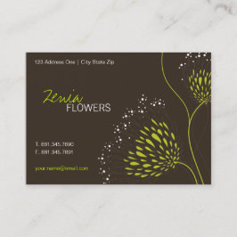 Green Chrysanthemum Flowers Elegant Chic Floral Visitekaartje