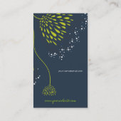 Green Chrysanthemum Flowers Elegant Chic Floral Visitekaartje (Achterkant)