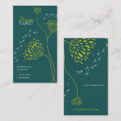 Green Chrysanthemum Flowers Elegant Chic Floral Visitekaartje (Voorkant / Achterkant)