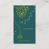 Green Chrysanthemum Flowers Elegant Chic Floral Visitekaartje (Achterkant)
