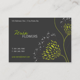 Green Chrysanthemum Flowers Elegant Chic Floral Visitekaartje