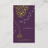 Green Chrysanthemum Flowers Elegant Chic Floral Visitekaartje (Achterkant)