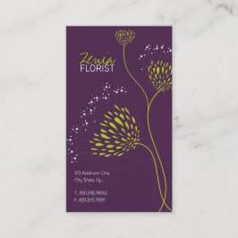 Green Chrysanthemum Flowers Elegant Chic Floral Visitekaartje