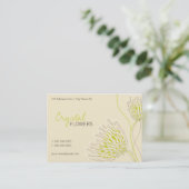 Green Chrysanthemum Flowers Elegant Chic Floral Visitekaartje (Staand voorkant)