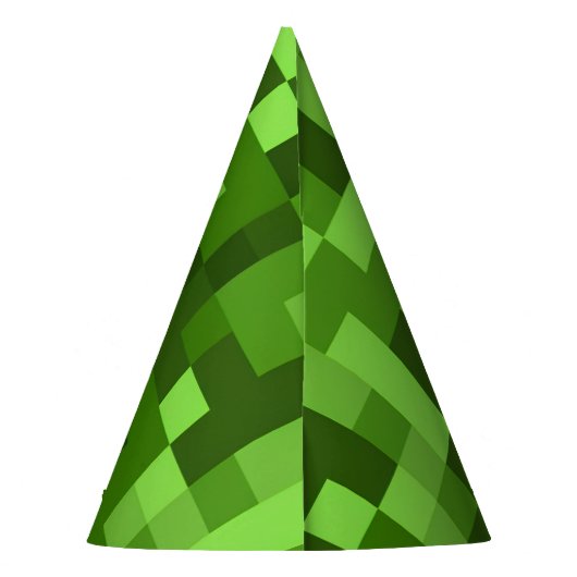 Green Chunky Pixel Party Pet Feesthoedjes (Achterkant)