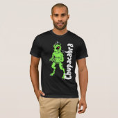 Green Chupacabra met Red Eye Cryptozoology Shirt (Voorkant volledig)