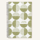Green Circle Geometric Pattern Spiral Notitieboek (Voorkant)