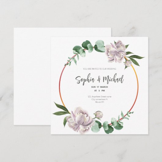 Green Circle Lijst Elegante trouwkaart Kaart (Voorkant / Achterkant)