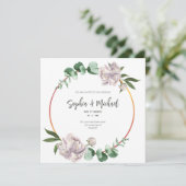 Green Circle Lijst Elegante trouwkaart Kaart (Staand voorkant)