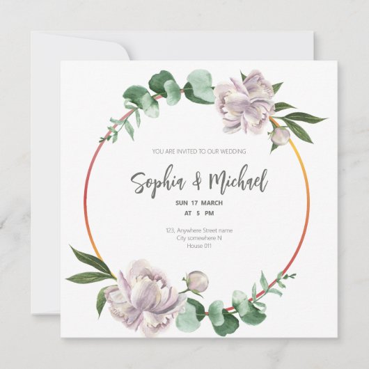 Green Circle Lijst Elegante trouwkaart Kaart (Voorkant)