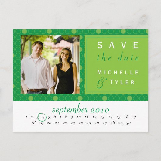Green Circle Save the Date Kaart (Voorkant)