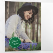 Green Circles 5-foto-Afstuderen Drieluik Uitnodiging (Binnenzijde eerst)