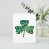 Green Circuit Board St Patrick Day Shamrock Briefkaart (Staand voorkant)