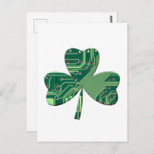 Green Circuit Board St Patrick Day Shamrock Briefkaart (Voorkant / Achterkant)
