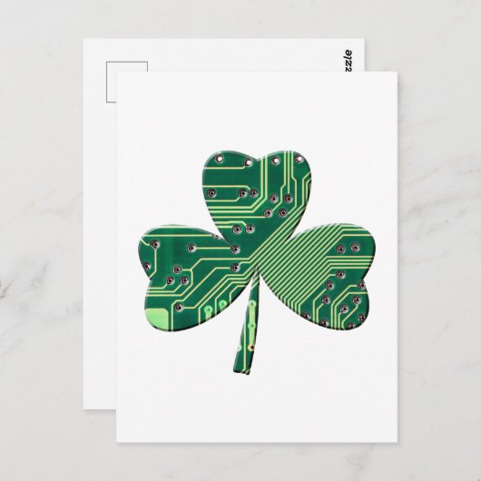 Green Circuit Board St Patrick Day Shamrock Briefkaart (Voorkant / Achterkant)