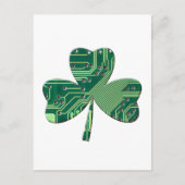 Green Circuit Board St Patrick Day Shamrock Briefkaart (Voorkant)