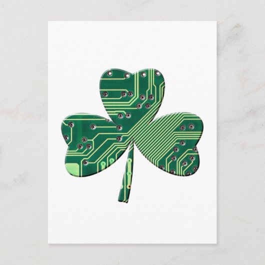 Green Circuit Board St Patrick Day Shamrock Briefkaart (Voorkant)