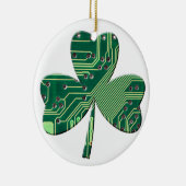 Green Circuit Board St Patrick Day Shamrock Keramisch Ornament (Rechts)