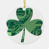 Green Circuit Board St Patrick Day Shamrock Keramisch Ornament (Voorkant)