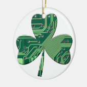 Green Circuit Board St Patrick Day Shamrock Keramisch Ornament (Links)