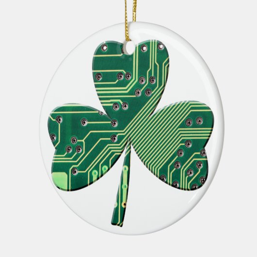 Green Circuit Board St Patrick Day Shamrock Keramisch Ornament (Links)