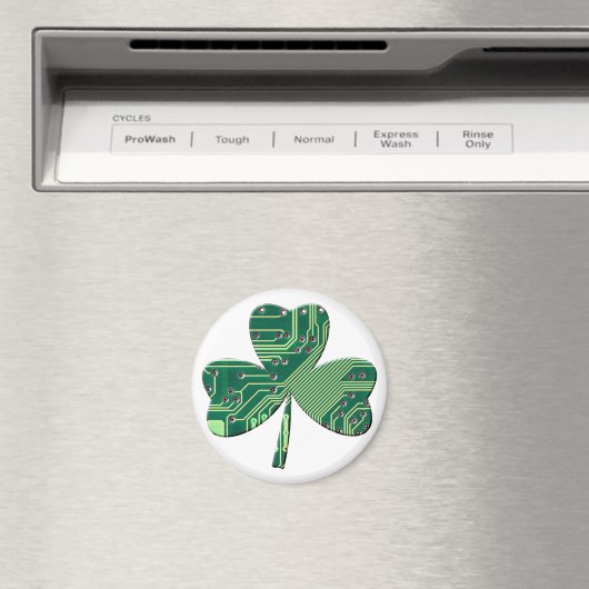 Green Circuit Board St Patrick Day Shamrock Magneet (Insitu (Vaatwasser))