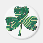 Green Circuit Board St Patrick Day Shamrock Magneet (Voorkant)
