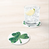 Green Circuit Board St Patrick Day Shamrock Ronde Kartonnen Onderzetter (Insitu)