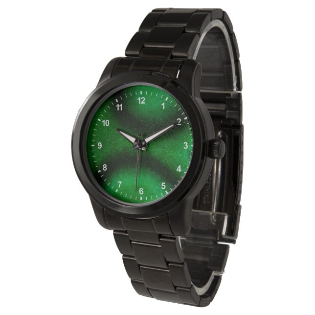 Green Circular Malachite Horloge (Gekanteld)