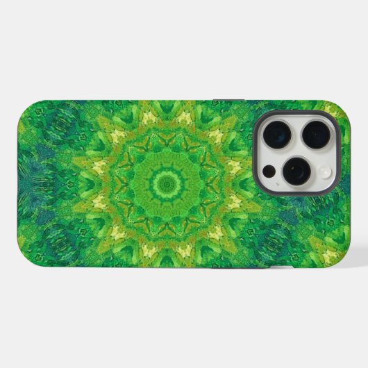 Green Circular Pattern Phone Case iPhone Hoesje (Achterkant horizontaal)