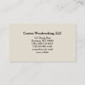 Green Circular Saw Sawsels Woodworking Craftsman Visitekaartje (Achterkant)