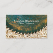 Green Circular Saw Sawsels Woodworking Craftsman Visitekaartje (Voorkant)