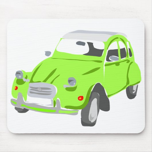 Green Citroen 2 CV Mousemat Muismat (Voorkant)