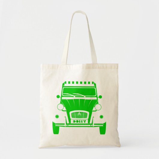 Green Citroen 2cv Deux Chevaux Dolly canvas tas (Voorkant)