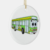Green City Bus Cartoon Keramisch Ornament (Rechts)