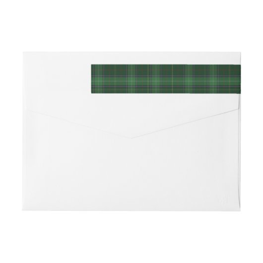 Green Clan Tartan met Thistle Return Address (Achterkant)
