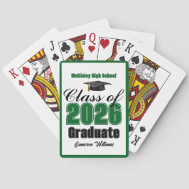 Green Class of 2026 Custom Graduation Party Pokerkaarten