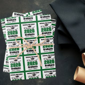 Green Class of 2026 Customized Graduation Inpakpapier Vel