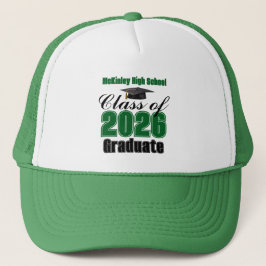 Green Class of 2026 Graduation Custom Trucker Pet