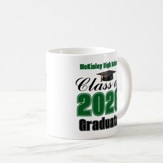 Green Class of 2026 Graduation Keepsake Koffiemok (Voorkant rechts)