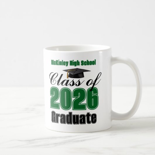 Green Class of 2026 Graduation Keepsake Koffiemok (Rechts)